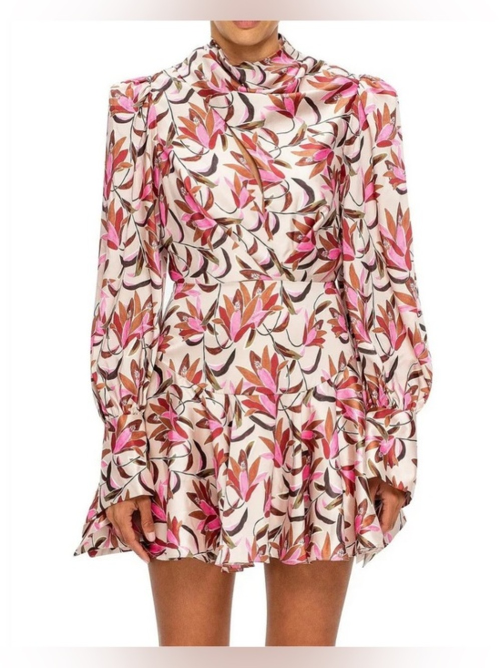 NWOT Acler Coleman Mini Dress Multicolor Floral Dress  size 8 fabulous